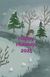an animated scenery of snowy river with a deer walking around